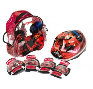 Set Casco + Protecciones Lady Bug