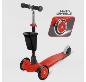Patinete 3 Ruedas Choose Your Color Rojo Cesta Luz