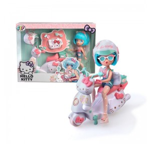 Hello Kitty Manga Muñeca Pretty Pink con Scooter