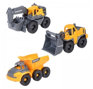 Set 3 Vehículos Construcción Volvo 16cm