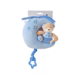 Luna Caja Musica Oso Azul 22 cm.
