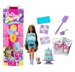 Barbie Party Reveal Muñeca Azul con Sorpresas
