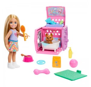 Barbie Club Chelsea Muñeca con Perro y Transportín