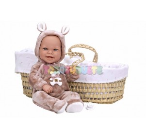 Muñeco Elegance Zoe 42cm Canastilla Mimbre