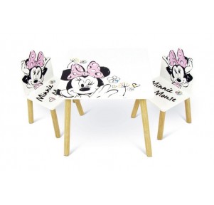 Conjunto Mesa + 2 Sillas Madera Minnie Classic