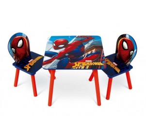 Conjunto Mesa + 2 Sillas Madera Spiderman