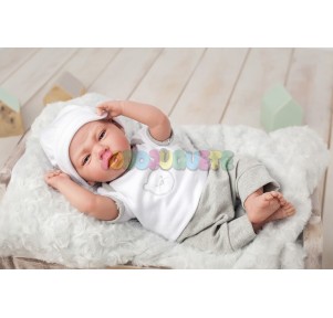 Muñeco Elegance Dafne peso real 40cm Gris Cojín