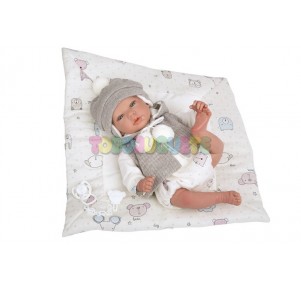 Reborn Vega chaqueta capucha beige c/manta 40cm