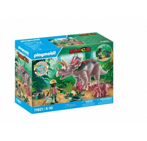 Familia de Triceratops Playmobil