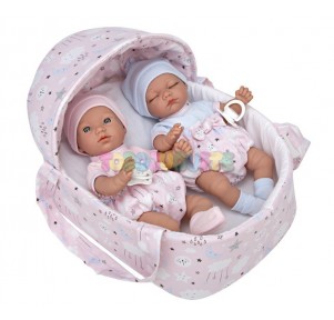 Muñecos Elegance Baby Gemelos+ capazo 26 cm