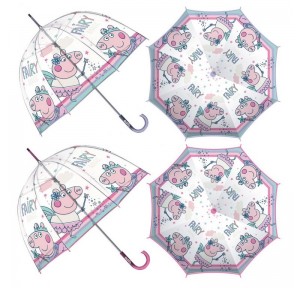 Paraguas Burbuja Transparente Peppa Pig 48cm