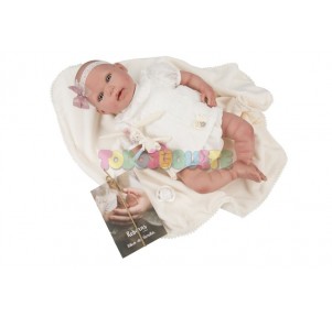 Reborn Naroa vestido beige Bautizo c/diadema 45cm*