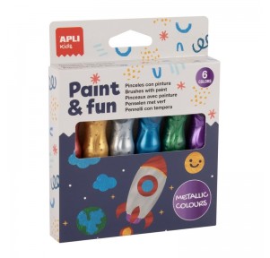 Paint Fun Pinceles con Pintura Metalizada Apli