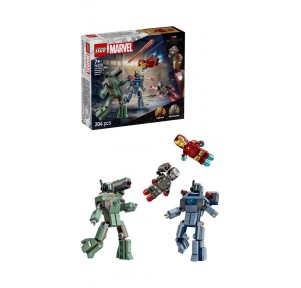 Lego Marvel Iron Man y Máquina Guerra Drones