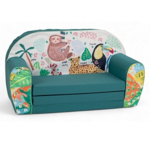 Sofá Cama Infantil Turquesa Safari Jungla