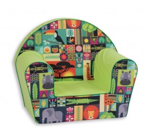 Sillón Infantil Verde Puzzle Animales Safari