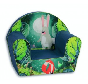 Sillón Infantil Azul Paisaje Conejo