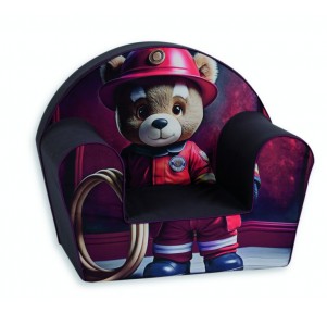 Sillón Infantil Azul Oso Bombero