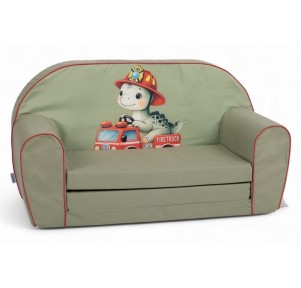 Sofá Cama Infantil Verde Dino Bombero