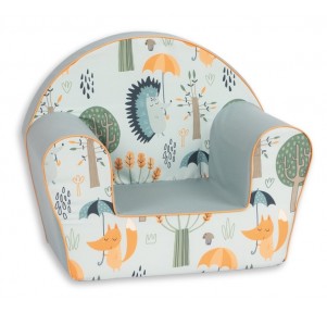 Sillón Infantil Gris Zorro Arboles