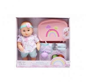 Muñeco Bebé Blandito 33cm Trona de mesa Accesorios