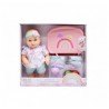 Muñeco Bebé Blandito 33cm Trona de mesa Accesorios