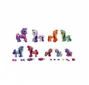 Gran Set Ponis 9 Unicornios con Accesorios Pelo