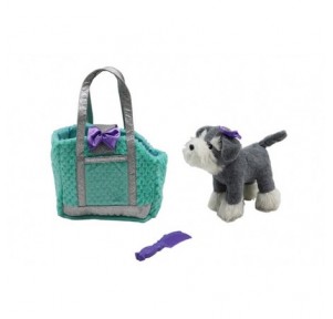 Bolso con Cachorro de Peluche 22 cm y Peine 2 Sdos