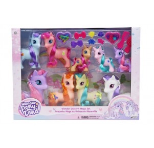 Gran Set Ponis 9 Unicornios con Accesorios Pelo