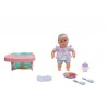 Muñeco Bebé Blandito 33cm Trona de mesa Accesorios