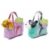 Bolso con Cachorro de Peluche 22 cm y Peine 2 Sdos