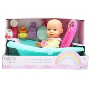 Muñeco Bebé 30cm con Bañera