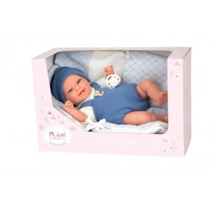 Muñeco Elegance Babyto Azul peso real 35cm Manta