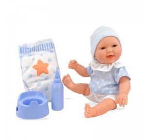 Muñeco Bebé Pipí Traje Azul 30cm Orinal
