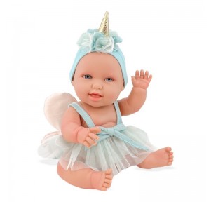 Muñeca Andrea Baby Unicornio Aguamar 38cm