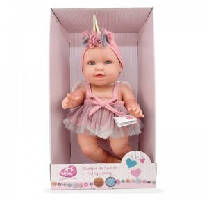 Muñeca Andrea Baby Unicornio Rosa 38cm