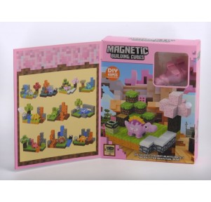 Parque Dino Rosa 49 pzas Magneticas Building Cubes