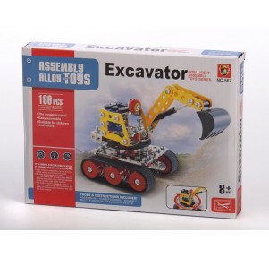 Excavadora Metal 186 piezas Assembly Alloy Toys