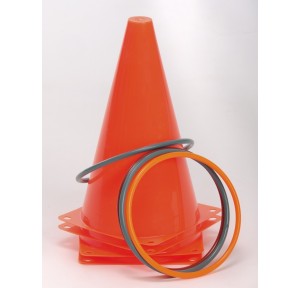 Set 4 Conos Naranjas con 4 Aros Entrenamiento
