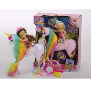 Unicornio con Muñeca y Accesorios Pelo Unicorn