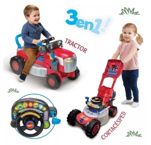 Convertible 2 en 1 Tractor y Cortacésped Rojo