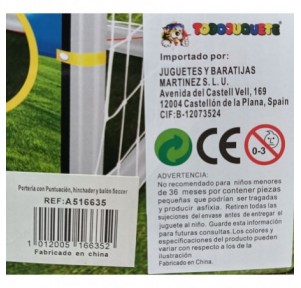 Portería con Puntuación, hinchador y balón Soccer