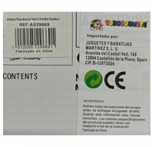Xilófono Piano Musical Talent 2 Surtidos Rosa/Azul