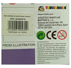 Maletín Tocador Dinosaurio con Ruedas Lila 22 pzs.