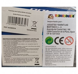 Play Set Avión Policía 3 coches 1:6 Spray Plane