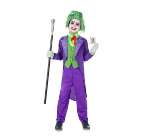 Disfraz Bufón Malvado Poker Lila 7-9 años