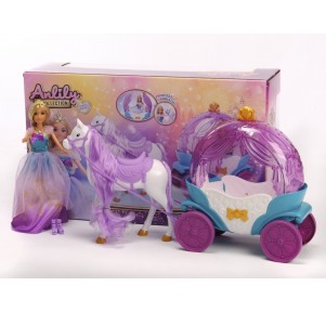 Muñeca Princesa con Caballo y Carruaje Anlily