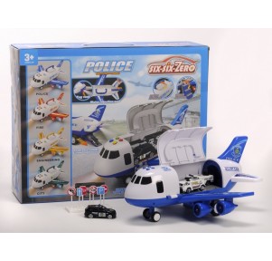 Play Set Avión Policía 3 coches 1:6 Spray Plane
