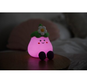 Luz noche silicona led berenjena Innogio