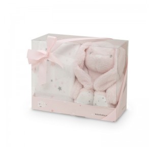 Set peluche conejito + mantita estrellas Interbaby
